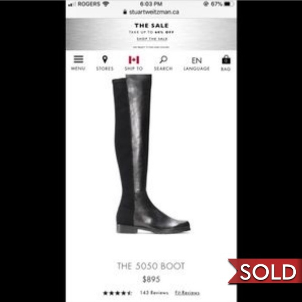 New in box- 50/50 boot- Stuart Weitzman